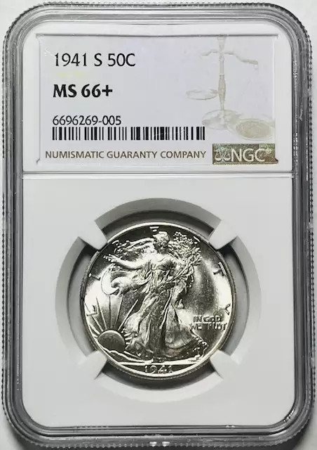 1941 S Walking Liberty Half Dollar NGC MS-66+ Plus