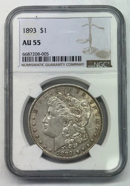 1893 Morgan Silver Dollar NGC AU-55