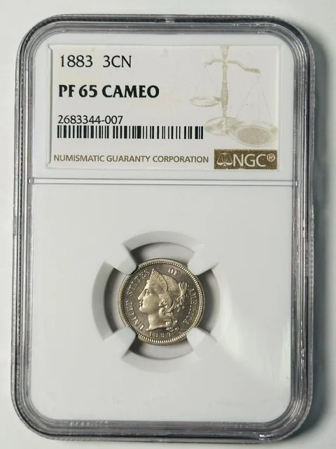 1883 Three Cent Pieces (Nickel) NGC PF-65 Proof CAMEO