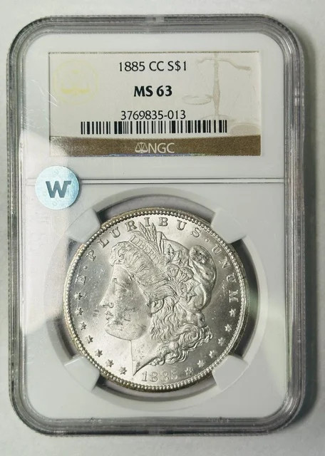1885-CC Morgan Silver Dollar NGC MS-63 Carson City! Sight White